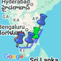 Google Map: East to West Coast: Southern India