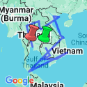 Google Map: Siem Reap to Bangkok: Sandy Beaches, City Life & Street Food