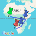 Google Map: Accra to Nairobi (27 Weeks) Trans Africa
