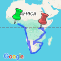 Google Map: Accra to Nairobi (27 Weeks) Trans Africa
