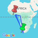 Google Map: Cape Town to Accra (86 days)