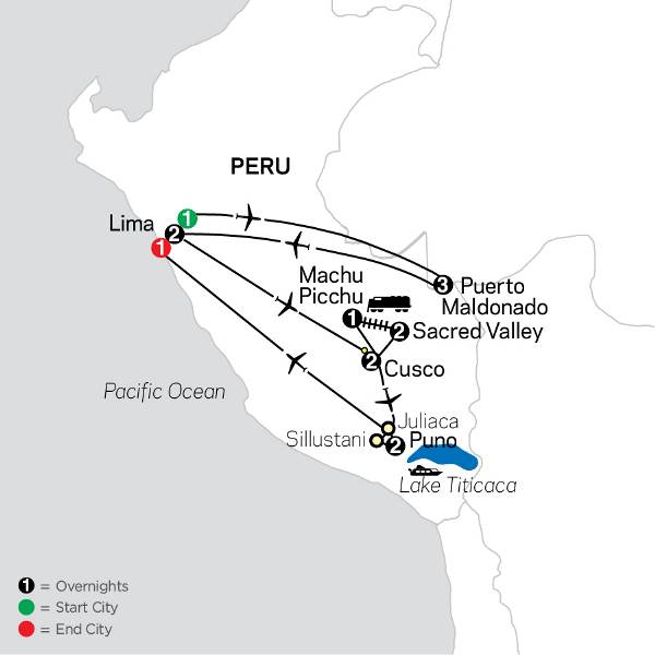 Map: Mysteries of the Inca Empire with Peru's Amazon (Cosmos)