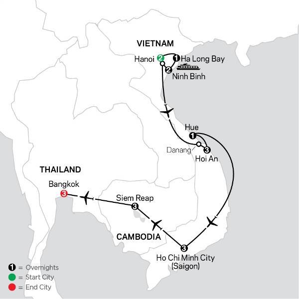 Map: Vibrant Vietnam with Siem Reap & Bangkok (Cosmos)
