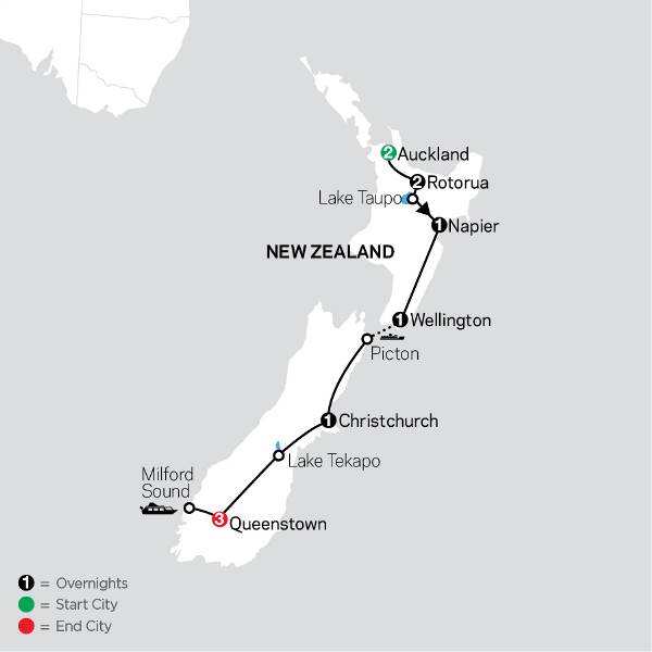 Map: Highlights of New Zealand (Cosmos)