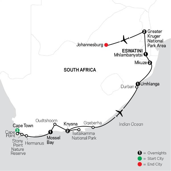 Map: South Africa: From the Cape to Kruger (Cosmos)