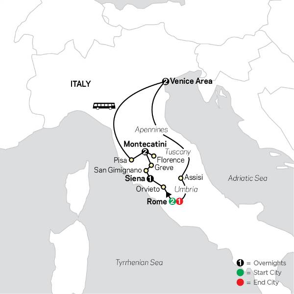 Map: The Splendors of Italy (Cosmos)