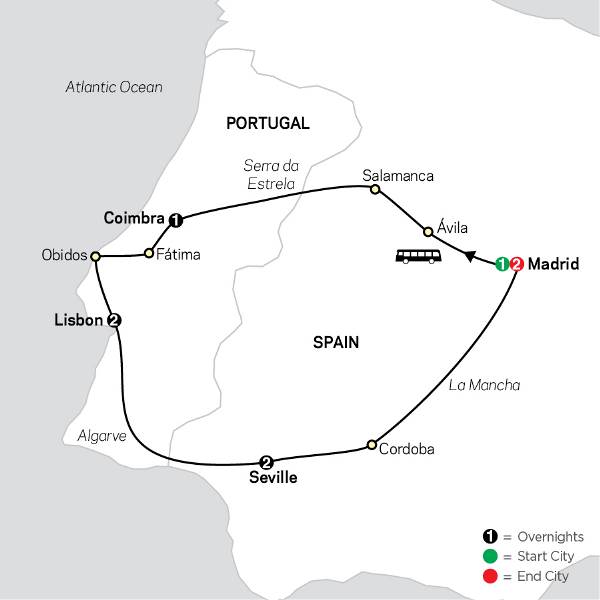 Map: Lisbon, Seville & Madrid (Cosmos)