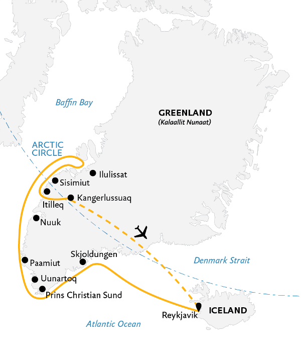 Map: Essential Greenland: Southern Coasts & Disko Bay (Exodus)