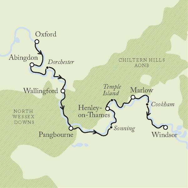 Map: Walking the Thames Path (Oxford to Windsor) (Exodus)