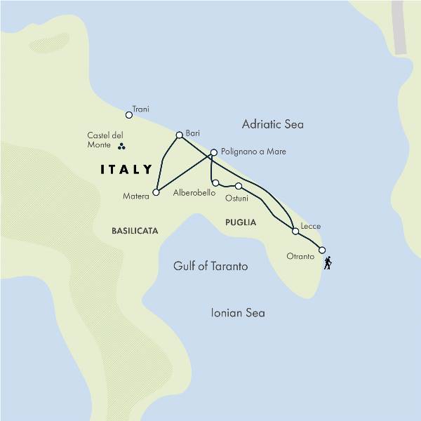 Map: Puglia: Discover the Heel of Italy (Exodus)