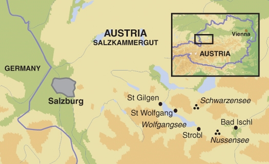 Map: Austrian Lakes Activities (Exodus)