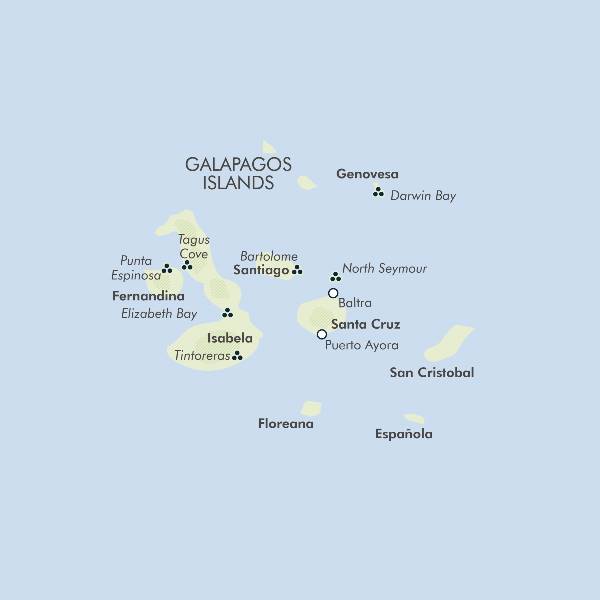 Map: Galapagos Encounter - Archipel I (Itinerary A) (Exodus)