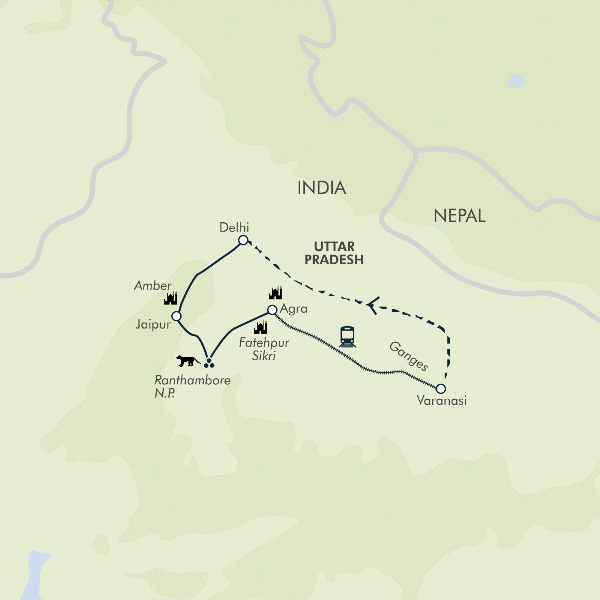 Map: Highlights of Northern India (Exodus)