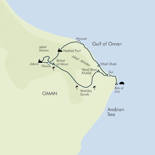 Map: A Week in Oman (Exodus)