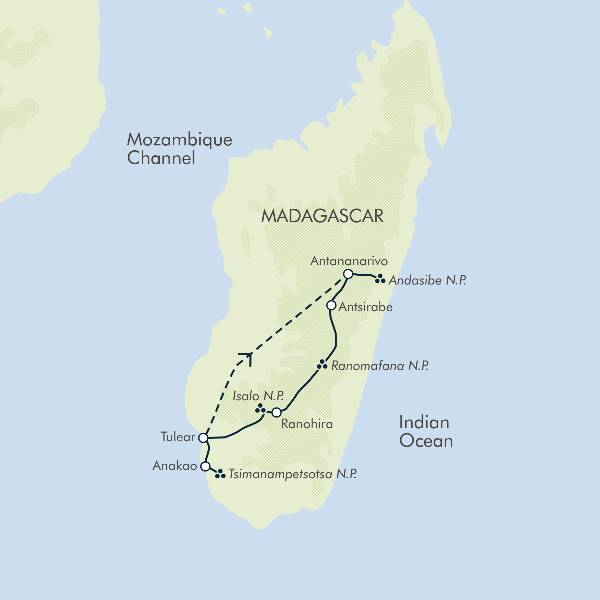 Map: Highlights of Madagascar (Exodus)