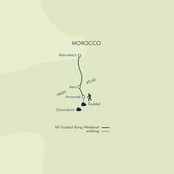 Map: Mt Toubkal Long Weekend (Exodus)