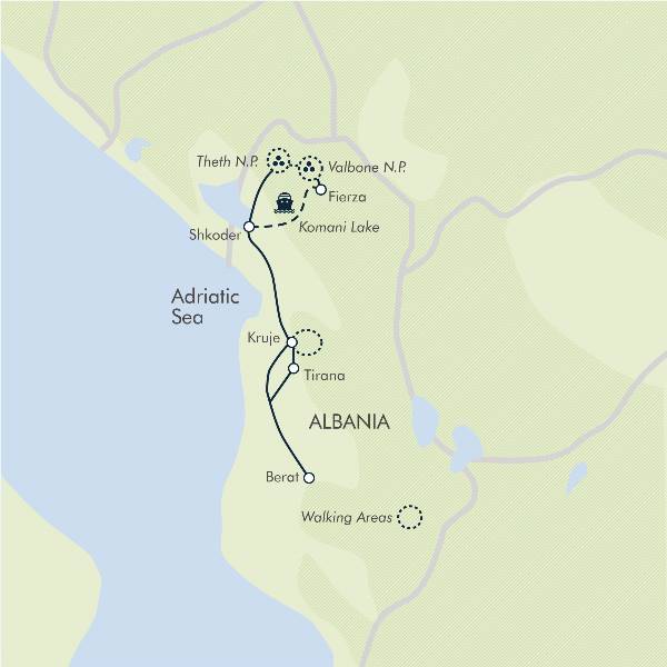 Map: Walking in Albania (Exodus)