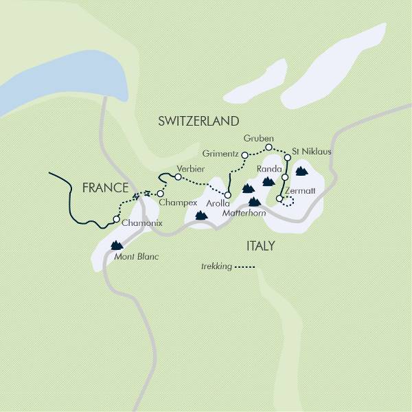 Map: Mont Blanc to the Matterhorn (Exodus)