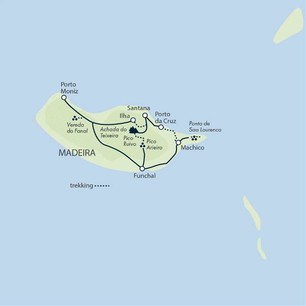Map: Walking the Island of Madeira (Exodus)
