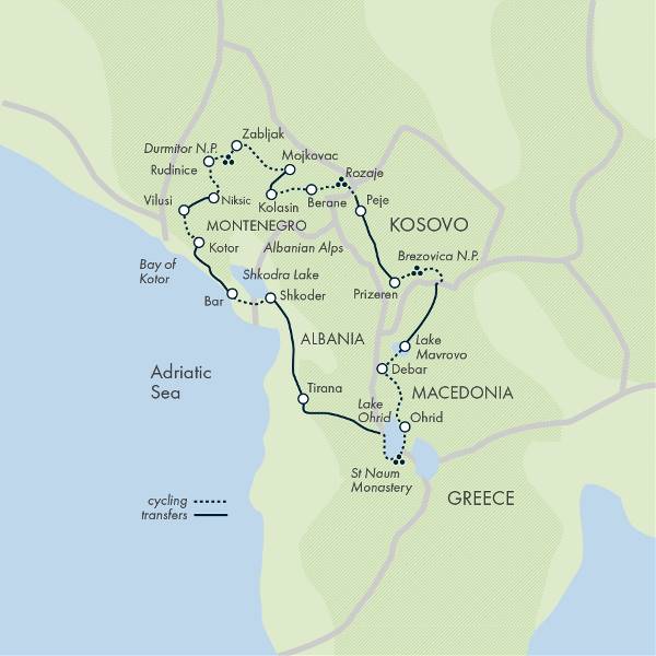 Map: Cycle the Balkans (Exodus)