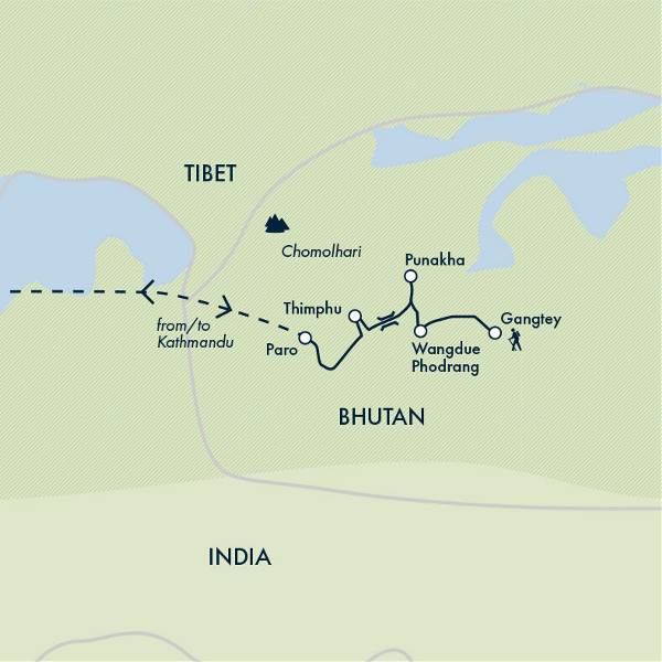 Map: Festivals of Bhutan (Exodus)