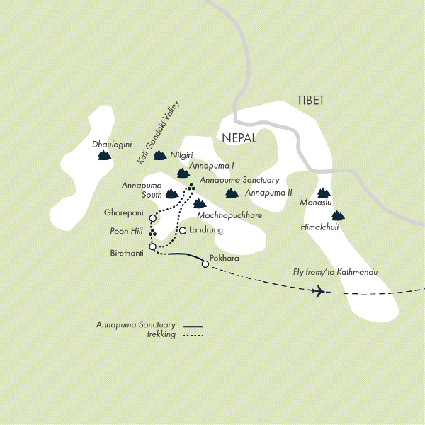 Map: Annapurna Sanctuary Trek (Exodus)