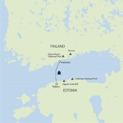 Map: Tallinn to Helsinki Adventure (Exodus)