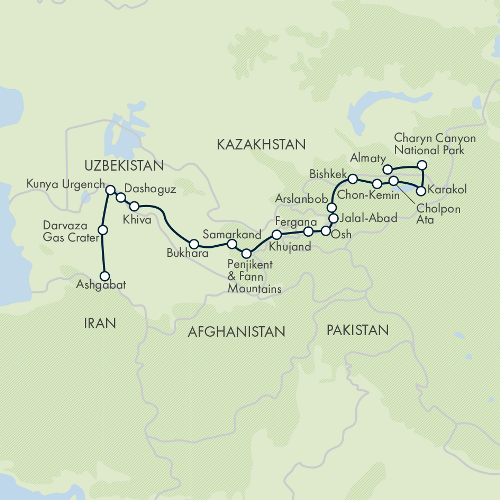 Map: The Five Stans of the Silk Road - Reverse (Exodus)