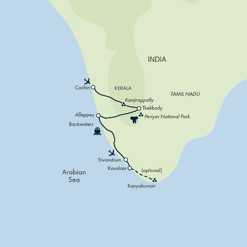Map: Highlights of Kerala (Exodus)