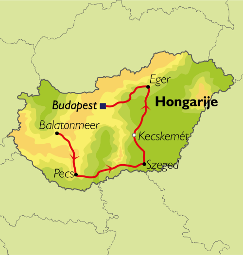 Map: Rondreis Hoogtepunten van Hongarije (Oad)