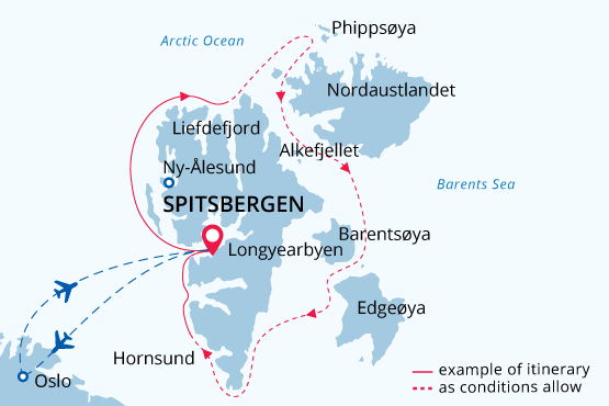 Map: Svalbard Through the Camera Lens (Poseidon Expeditions)