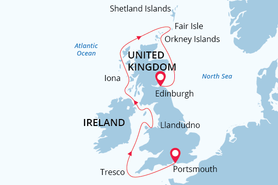 Map: Best of British Isles (Poseidon Expeditions)