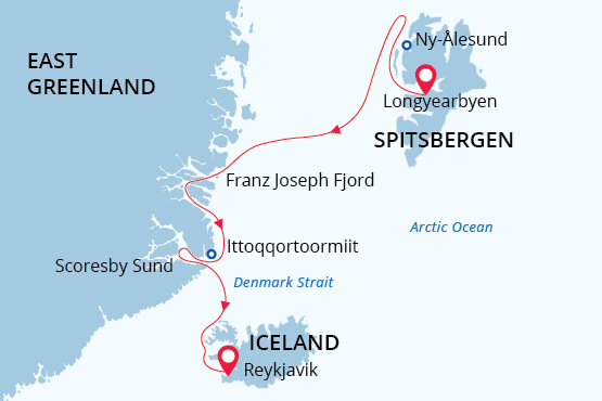 Map: Arctic Odyssey (Poseidon Expeditions)
