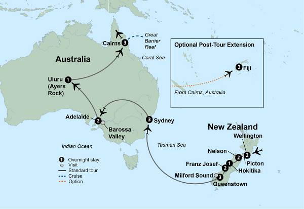 Map: Australia and New Zealand Uncovered (Collette)