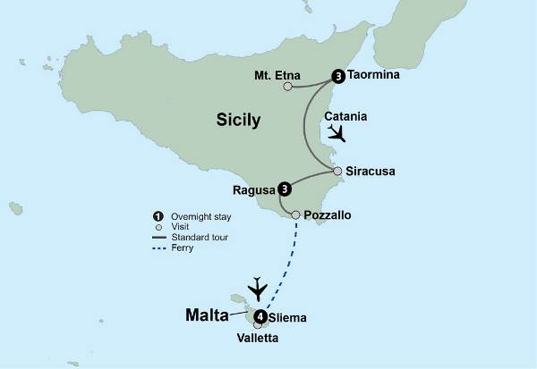 Map: Old World Sicily & Malta (Collette)