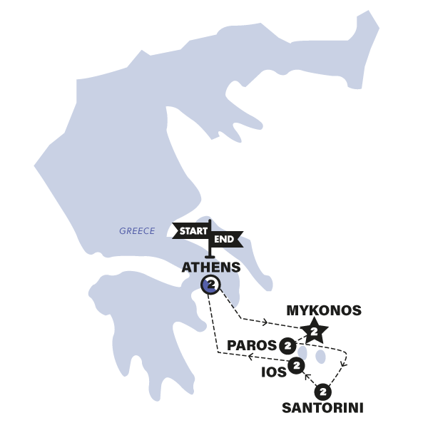 Map: Greek Island Hopping (Contiki)
