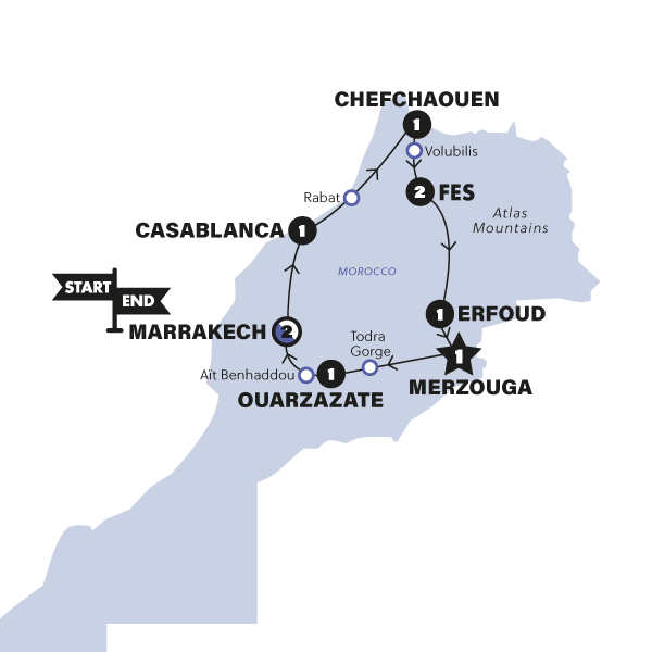 Map: Moroccan Adventure (Contiki)