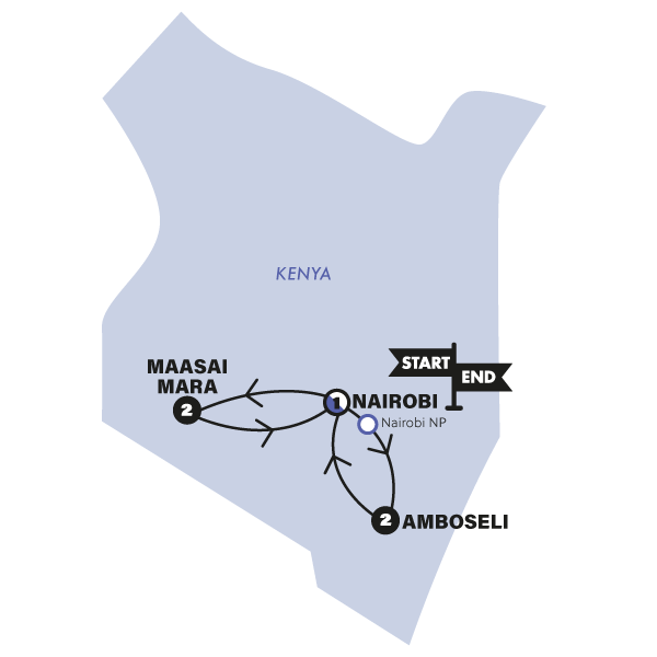 Map: Kenyan Highlights (Contiki)