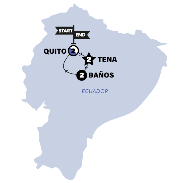 Map: Ecuador in a Week (Contiki)