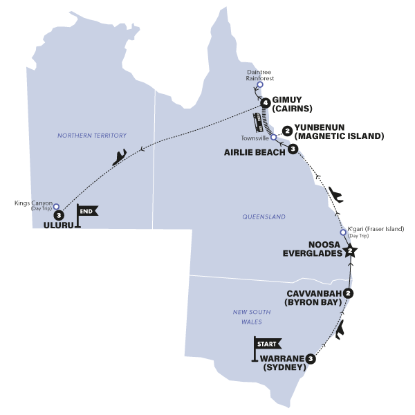 Map: Ultimate Australia (Contiki)