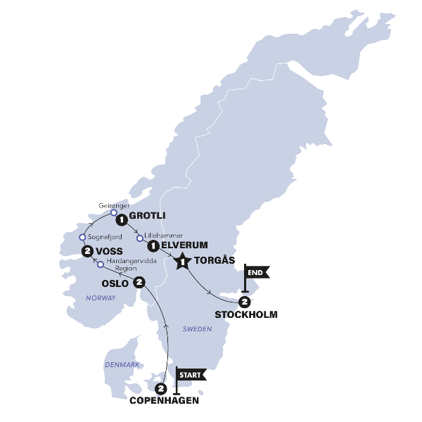 Map: Scandinavia (Contiki)