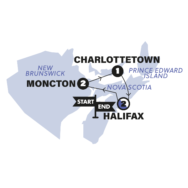 Map: Atlantic Canada (Contiki)