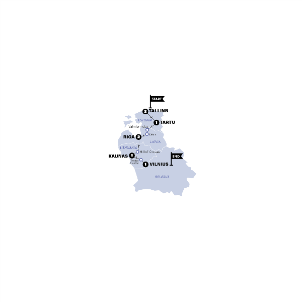 Map: Best of Baltics (Contiki)