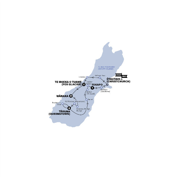 Map: Active New Zealand (Contiki)