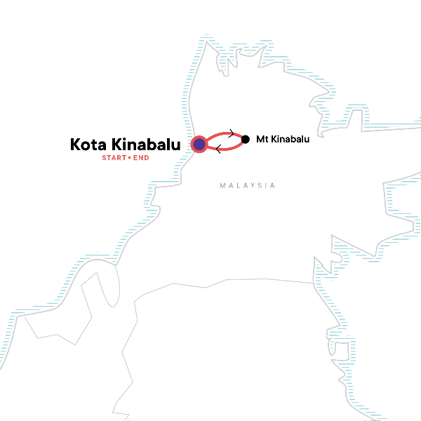 Map: Trek Mt Kinabalu (G Adventures)