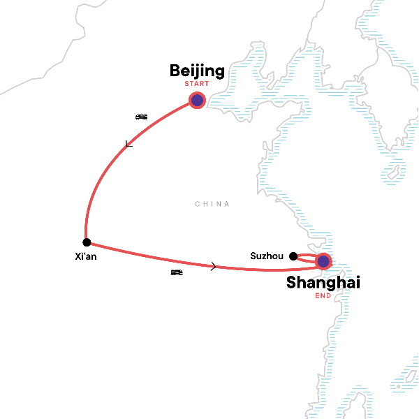 Map: China Express (G Adventures)