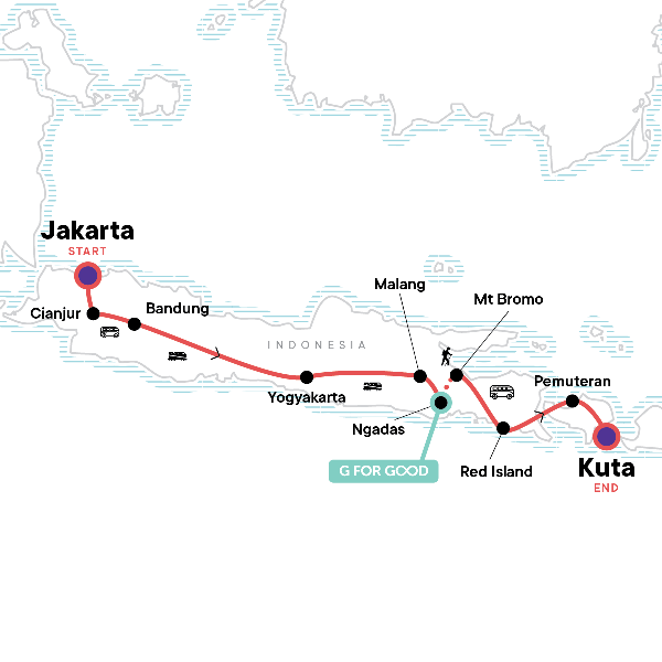 Map: Indonesia: Hammocks & Hikes (G Adventures)