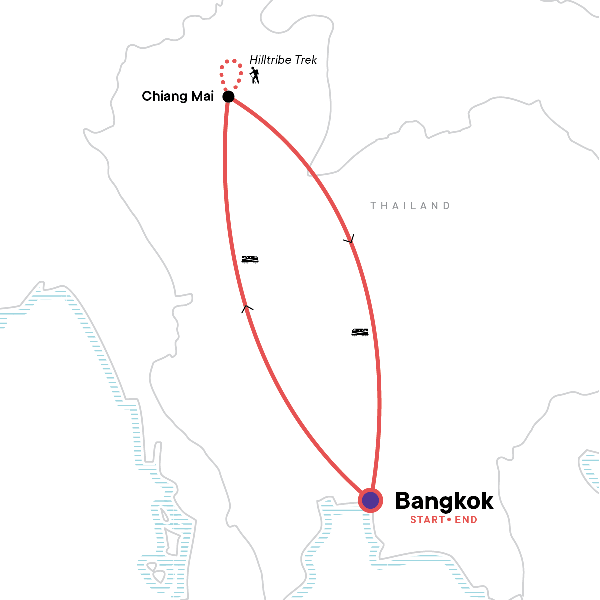 Map: Northern Thailand: Hilltribes & Villages (G Adventures)