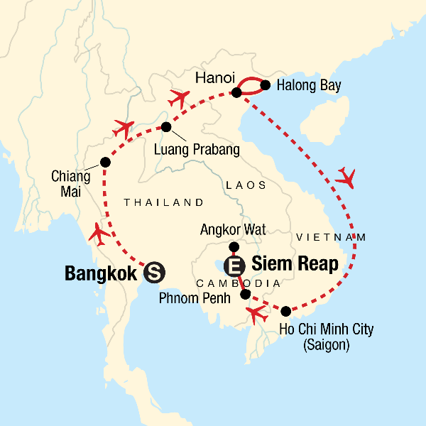 Map: Discover Southeast Asia (G Adventures)