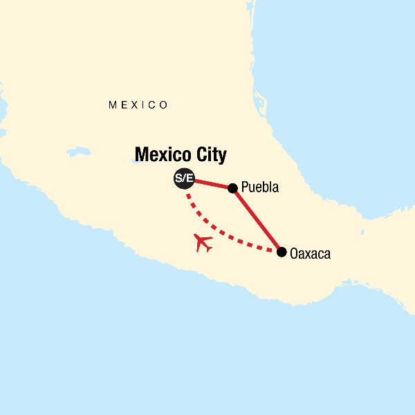 Map: Cultural Wonders of Mexico (G Adventures)